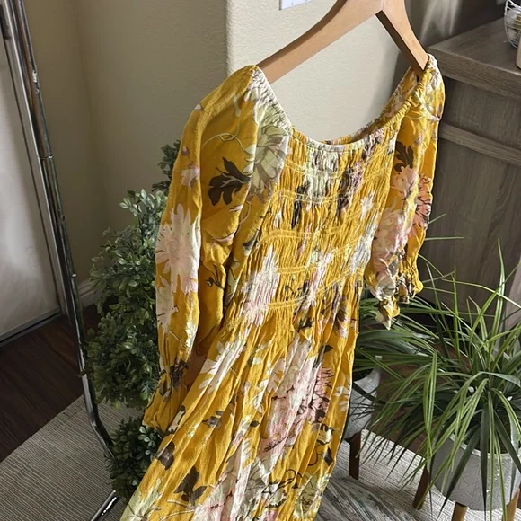 H&M Yellow Floral Dress Size XS - Picture 7 of 8